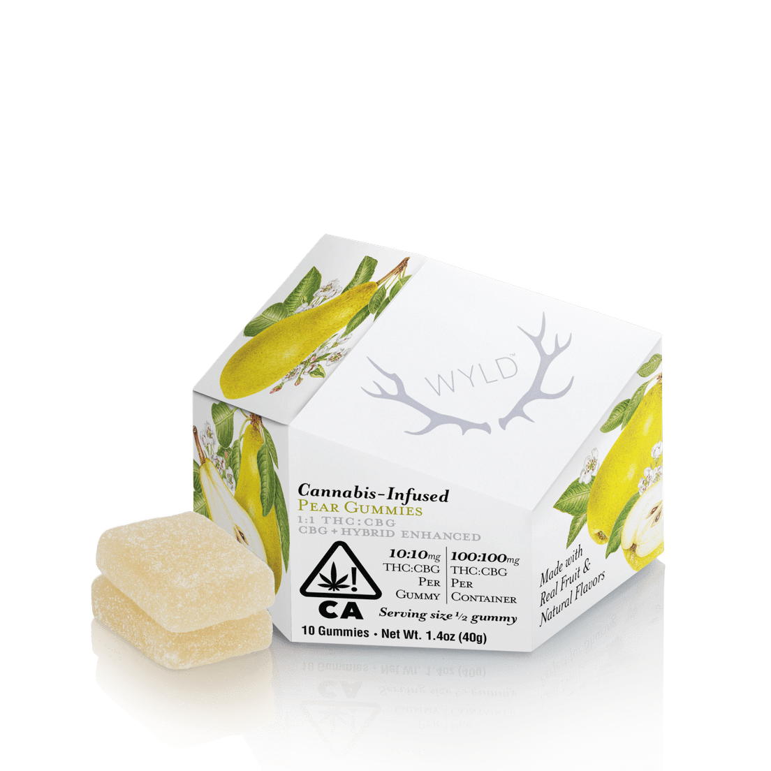 Wyld Fruit Chews Pear 100mg THC / 100mg CBG