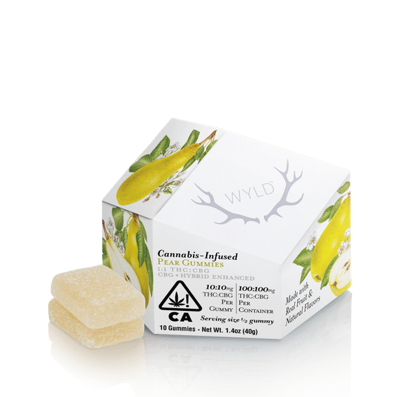 Wyld Fruit Chews Pear 100mg THC / 100mg CBG