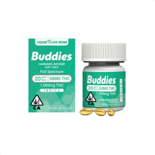 BUDDIES LLR CAPSULES- INDICA 50MG 20PC
