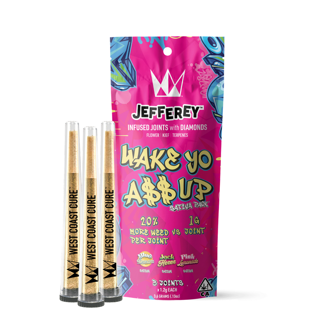 Wake Yo A$ Up Pack - Jefferey Infused Joint 1.2g 3 Pack
