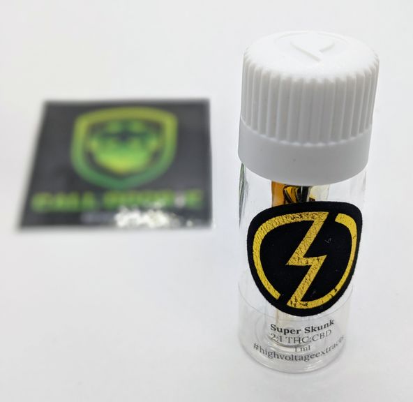 High Voltage Cartridge 1mL - Super Skunk 2:1 THC:CBD (Indica)