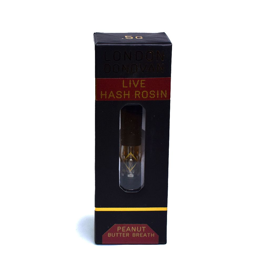 London Donovan | Live Hash Rosin Distillate Cartridge | Peanut Butter Breath | Hybrid | 0.5 Gram | $45.00