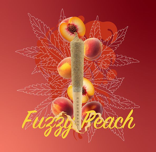 1 x 0.5g Infused Sticky Banger Pre-Roll Sativa Peach by KushKraft