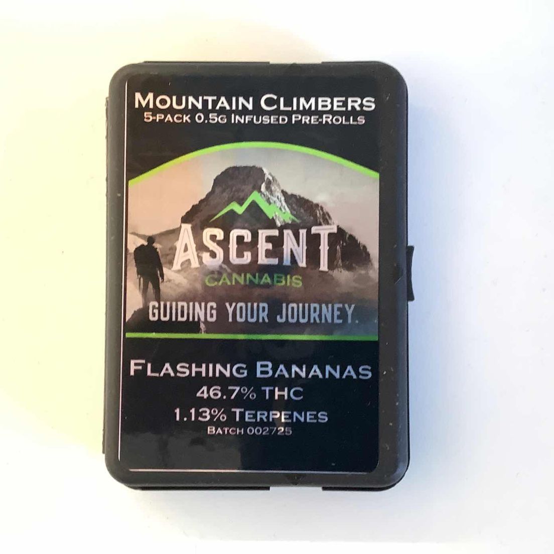 Ascent .5g/5pk Infused Prerolls Mountain Climbers Flashing Bananas