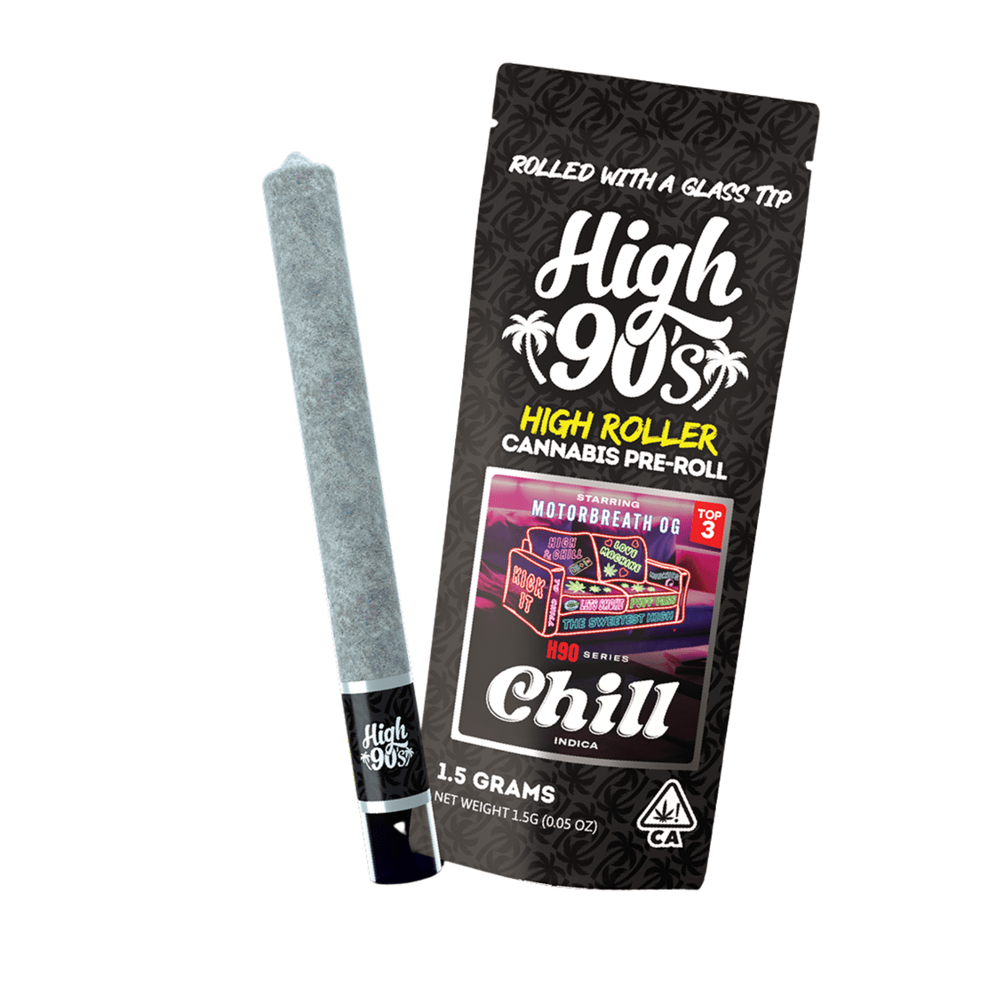 High 90s | Preroll | 1.5g | w/Glass Tip | Chill
