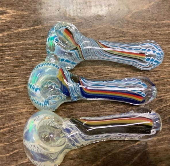 3.5” Clear Rainbow Glass Pipes