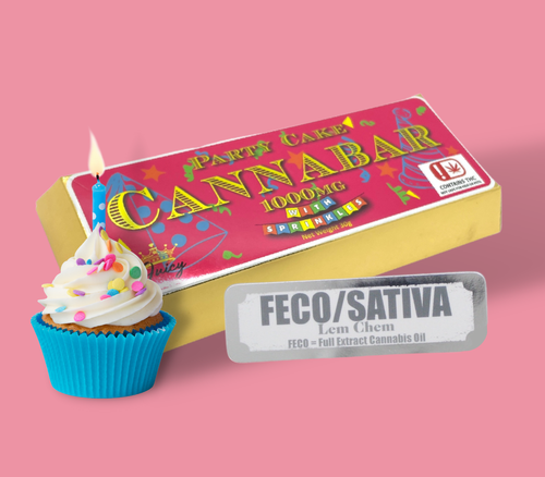 FECO Sativa- Party Cake 1000mg-1 count- Juicy Cannabar