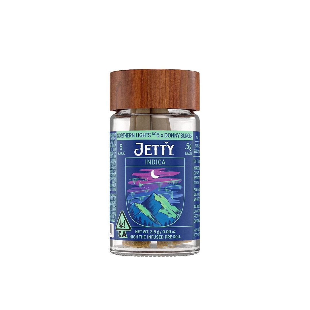 Jetty High THC Infused Pre-roll 5pk Northern Lights x Donny Burger 2.5g