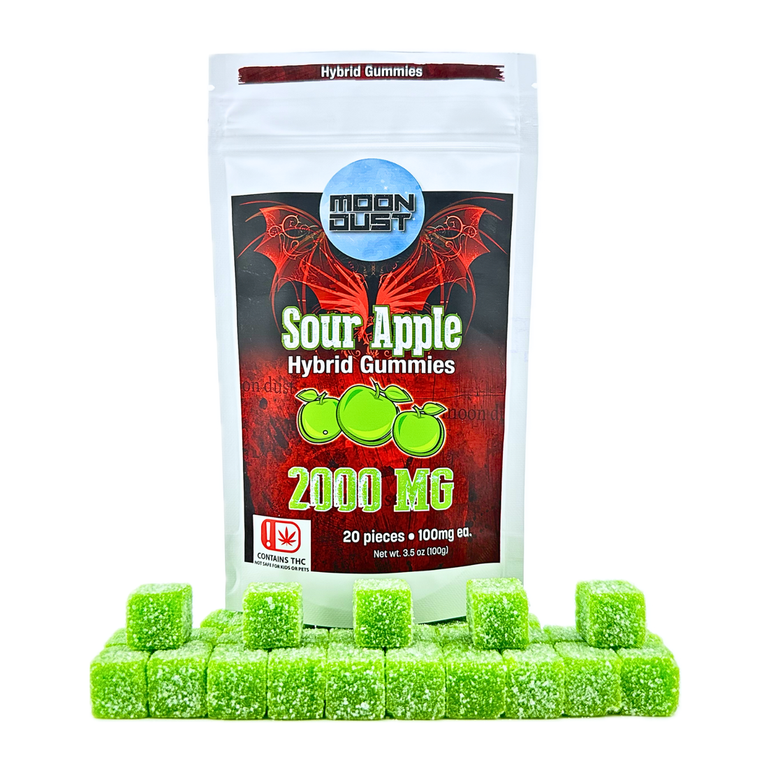 Moon Dust 2000mg Hybrid Gummies (Sour Apple)