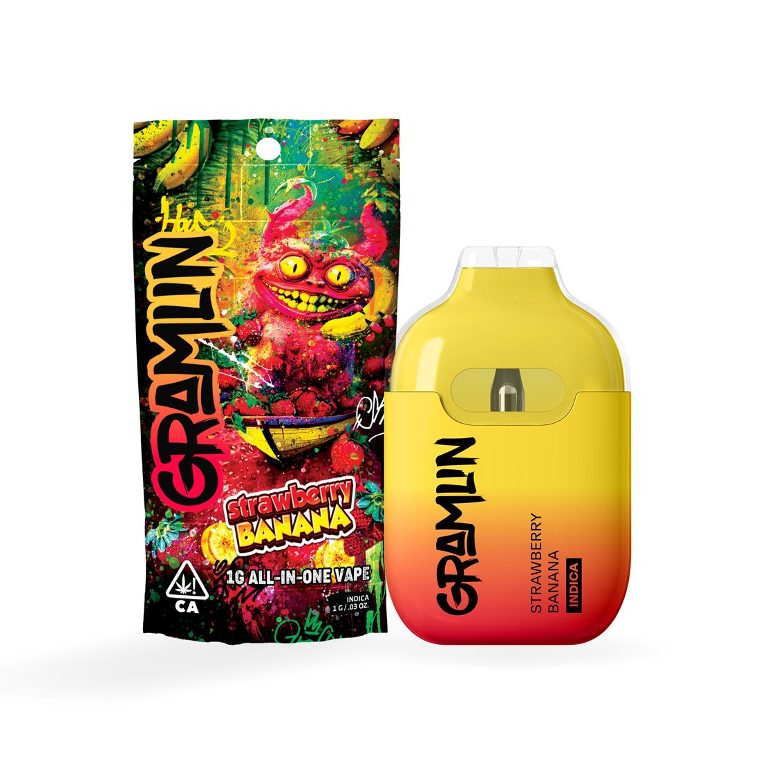 Gramlin - AIO Vape - 1g - Strawberry Banana