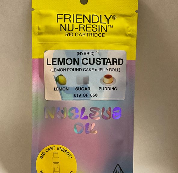 Friendly Brand - Lemon Custard - Hybrid - 1g Nucleus Cured Resin 510 Cart