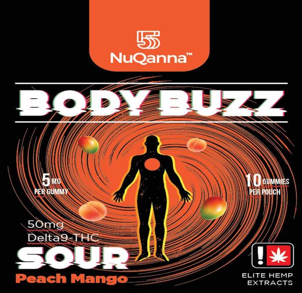 Body Buzz: Full Spectrum: 50mg: SOUR Peach Mango