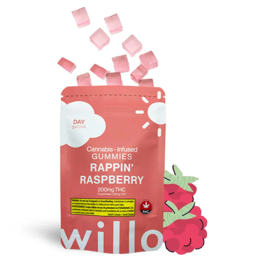 Willo 200mg THC Gummies: Rappin' Raspberry (Day)