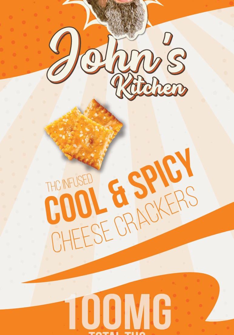 John's Kitchen Cool & Spicy Cheese Crackers 100mg - Single
