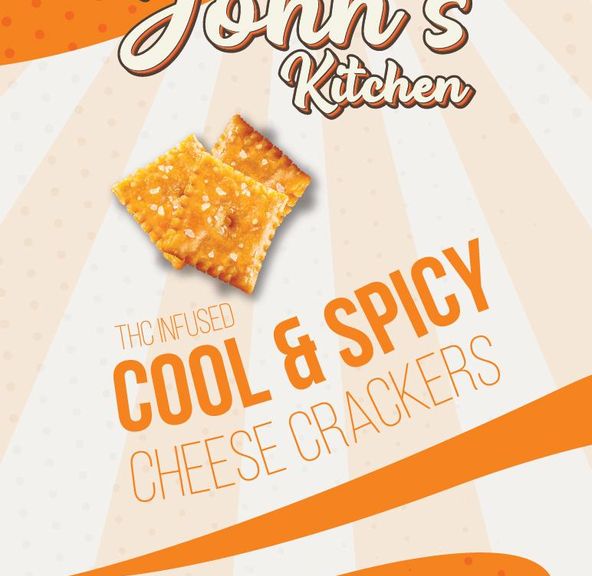 John's Kitchen Cool & Spicy Cheese Crackers 100mg - Single