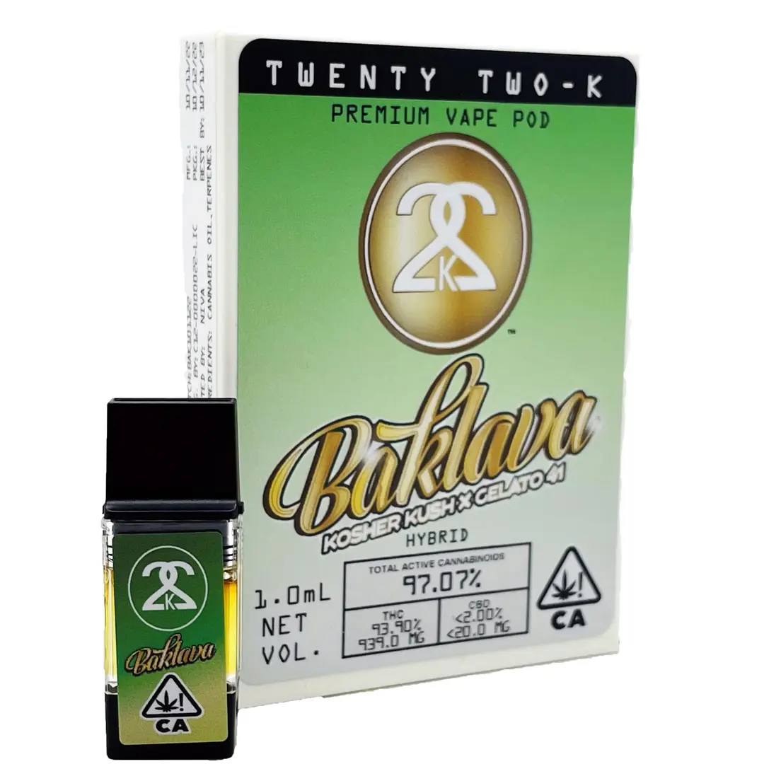 22K | PlugPlay Compatible | Pod | 1g | Distillate | Baklava