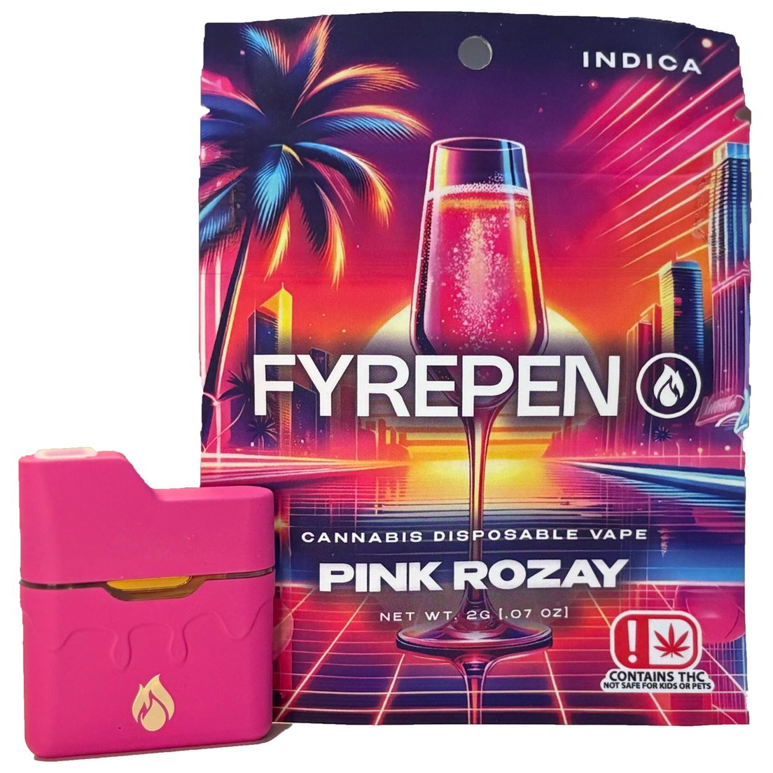 FYREPEN PINK ROZAY DISPOSABLE 2G