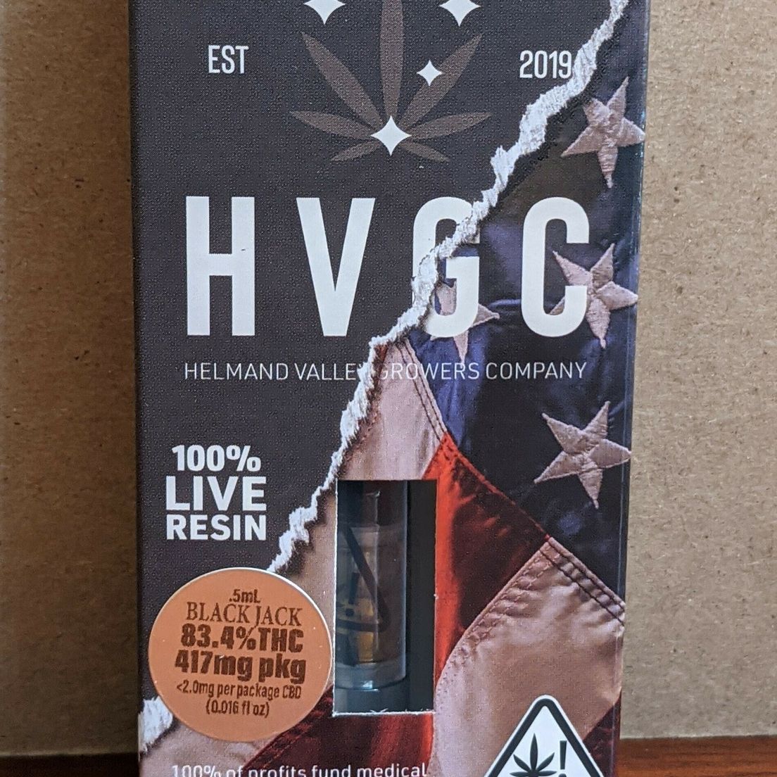 Black Jack, .5g Cartridge, 83.4% - HVGC