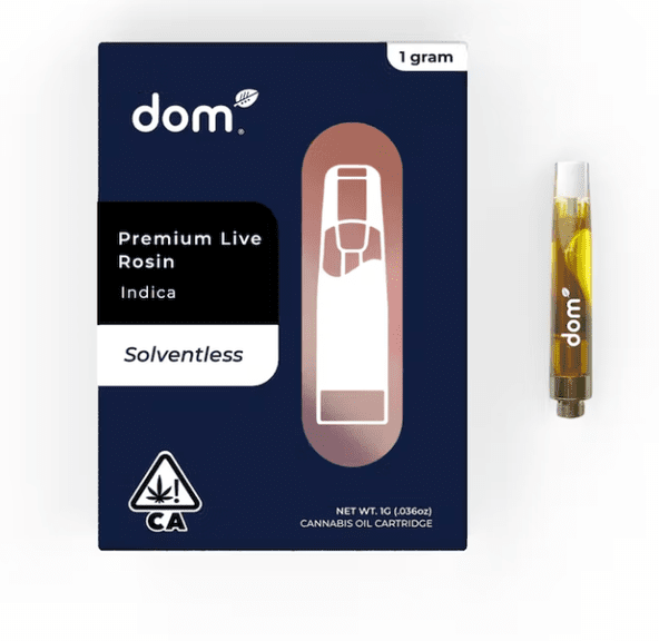 dom: 1g Live Rosin: Vape Cartridge: Tropaya - Indica
