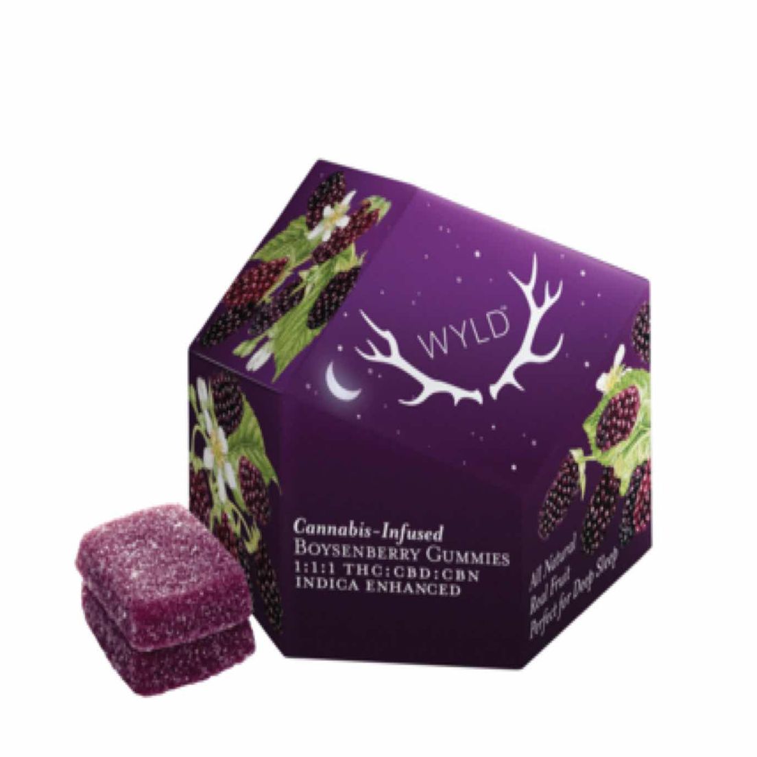 Wyld Fruit Chews Boysenberry 100mg THC / 100mg CBD / 100mg CBN 1:1:1