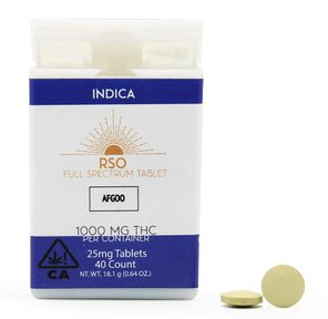 25 mg RSO Tablets Indica Afgoo 1000 mg Package