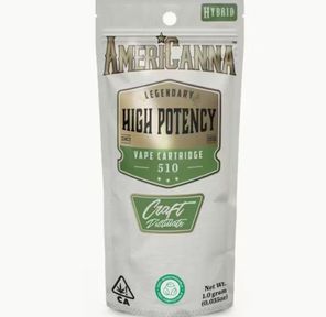AmeriCanna - Sour Apple High Potency Distillate Vape Cart 1g