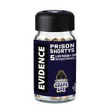Evidence - Prison Shortys - Grape Ape - Infused Prerolls - 5pk - 3.5g - Indica