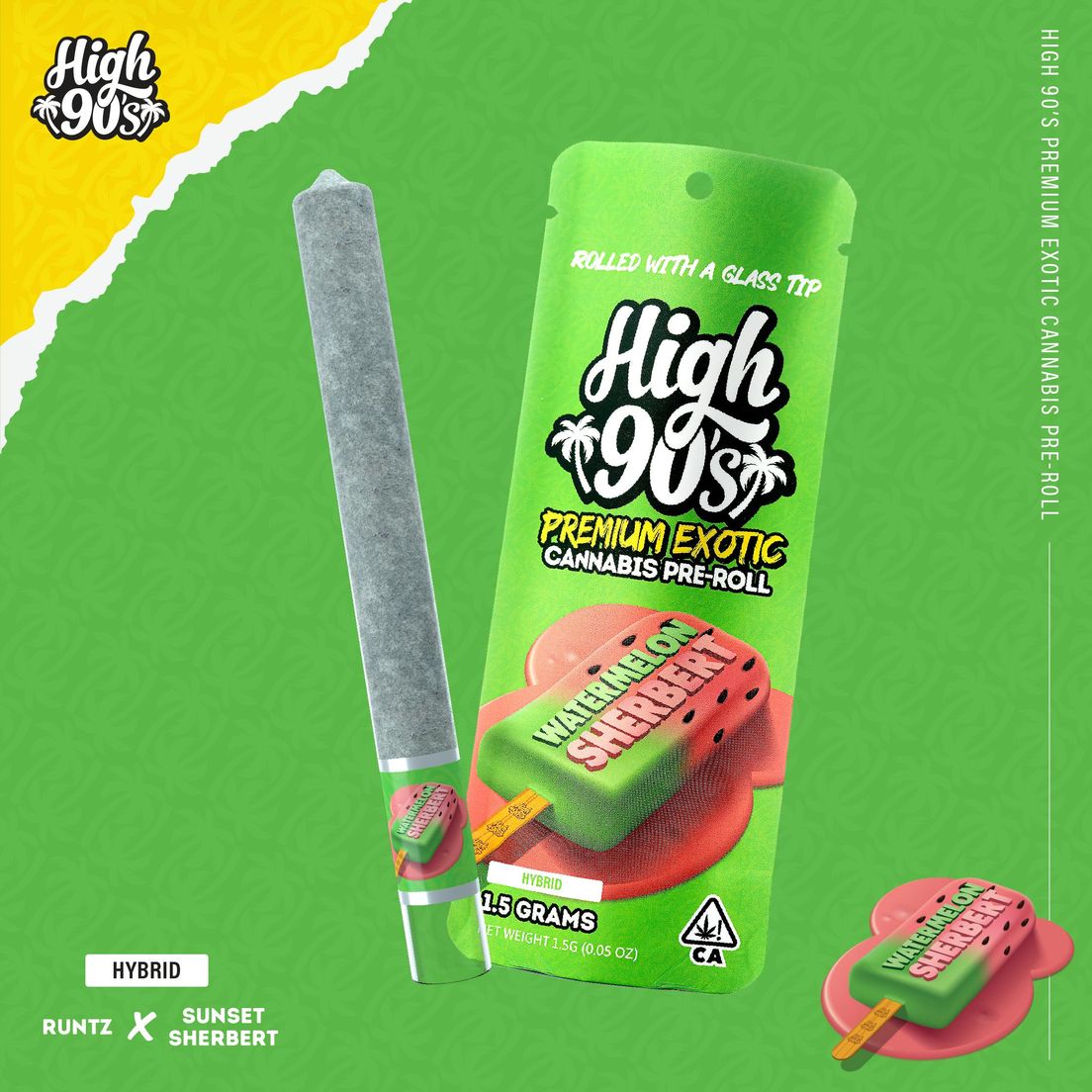 High 90's Preroll Watermelon Sherbert $14