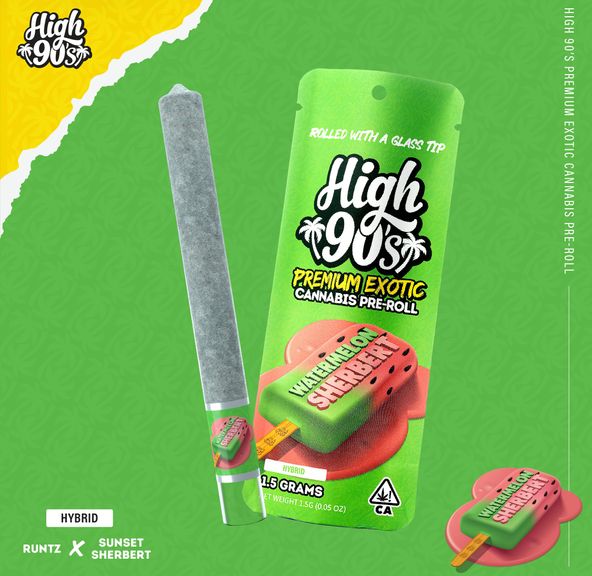 High 90's Preroll Watermelon Sherbert $14