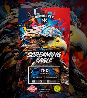 NATURES KEY SCREAMIN EAGLE WATERMELON FULL SPECTRUM SATIVA GUMMIES 2000MG