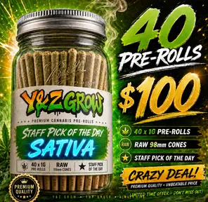 40 Pack JAR 1 Gram Pre-rolls - SATIVA PICK