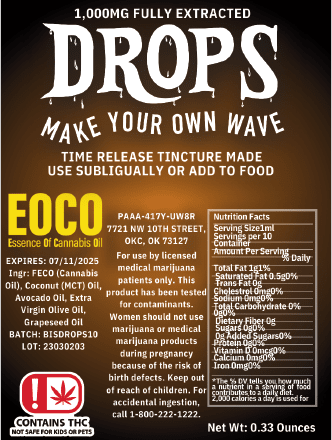 BEE ELEVATED FECO TIME RELEASE TINCTURE 1750MG