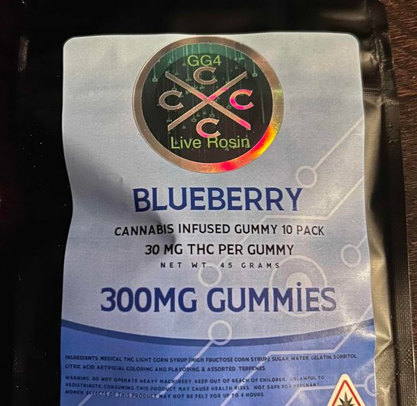 Blueberry 300mg Live Rosin Gummies