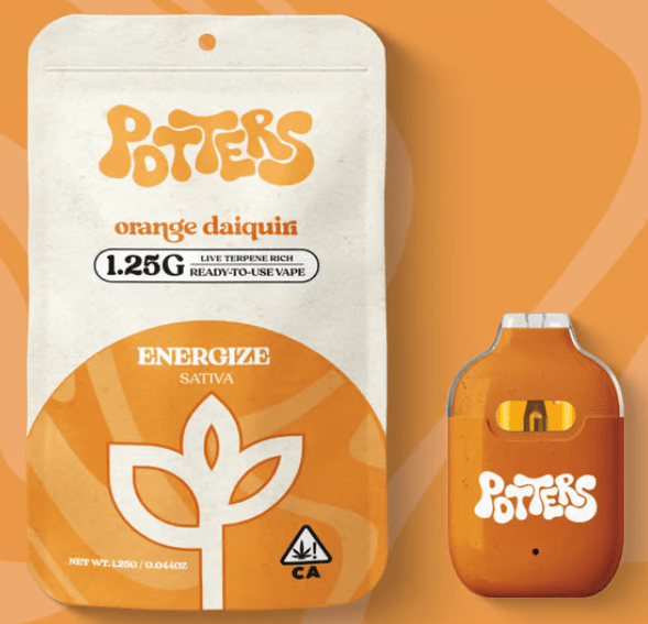 1.25g Orange Daiquiri Sativa Ready-to-Use Live Resin Vape - Potters