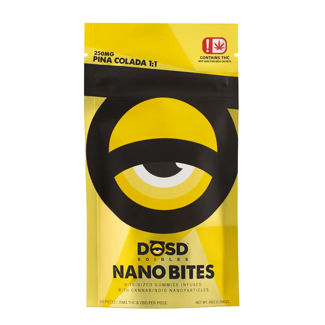 DŌSD Edibles - 250mg Nano Bites - Piña Colada 1:1 Gummies (HYBRID)
