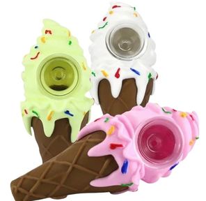 Bd#4 Silicone Hand Pipe Ice Cream Cone Shaped