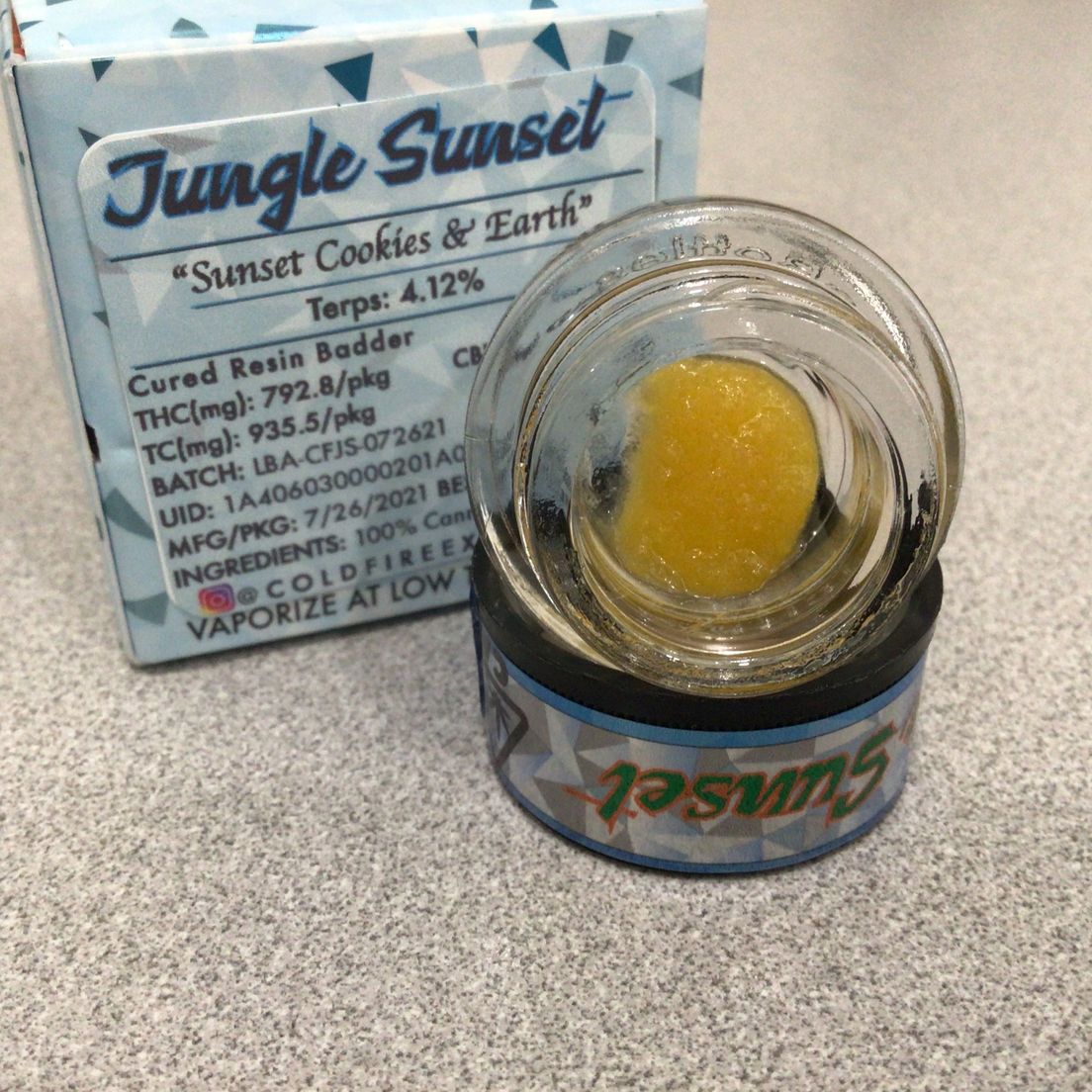 (ColdFire) Jungle Sunset 1G Cured Resin Badder