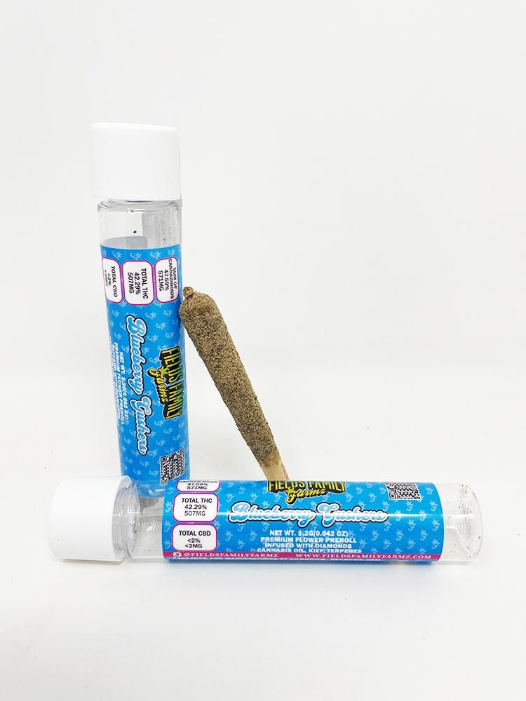 Fields Family Farmz - Blueberry Gushers Diamond & Kief Infused Pre-Roll 1.2g