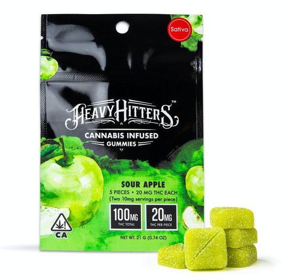 100mg Sour Apple Gummies - HEAVY HITTERS