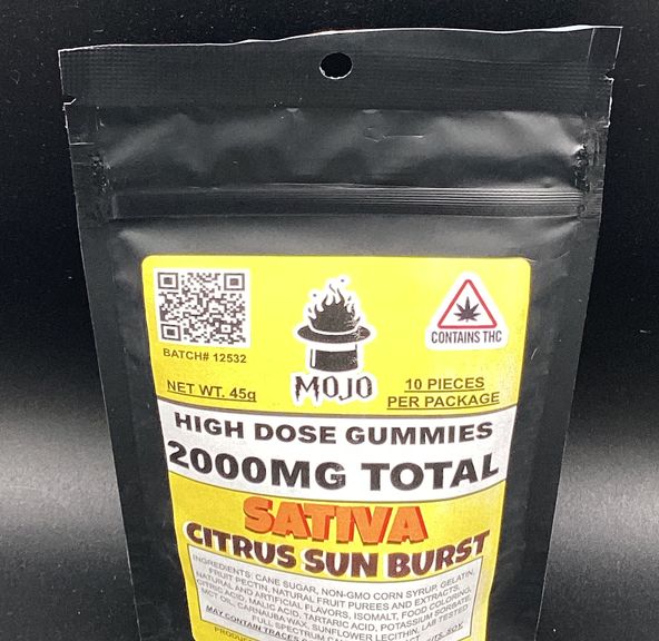 Mojo Medibles- Sativa Citrus Burst- Gummies- 2000mg