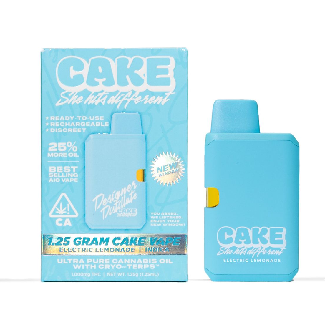 Cake AIO Vape Electric Lemonade 1.25g