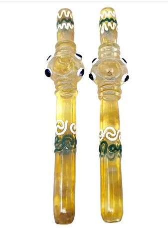 10" SILVER FUMED MILTI EYEBALL BOWL STEAMROLLER