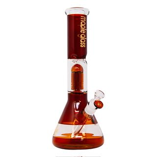 AB#11 Amber Maple Glass Tree Percolator Bong 14 Inches