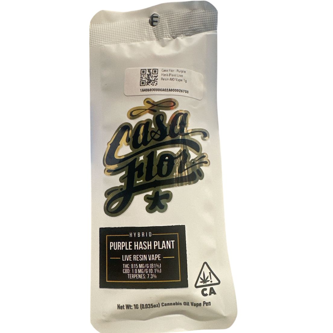 Casa Flor - Purple Hash Plant Live Resin AIO Vape 1g at Ivyhill | Sweede