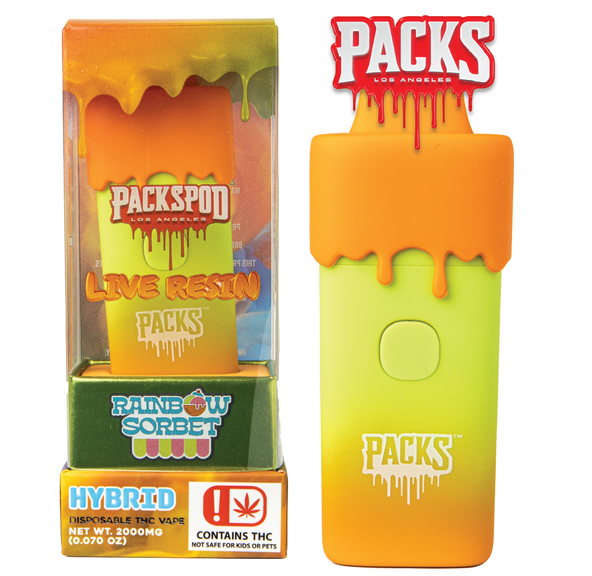 PACKWOODS RAINBOW SORBET LIVE RESIN DISPOSABLE 2G
