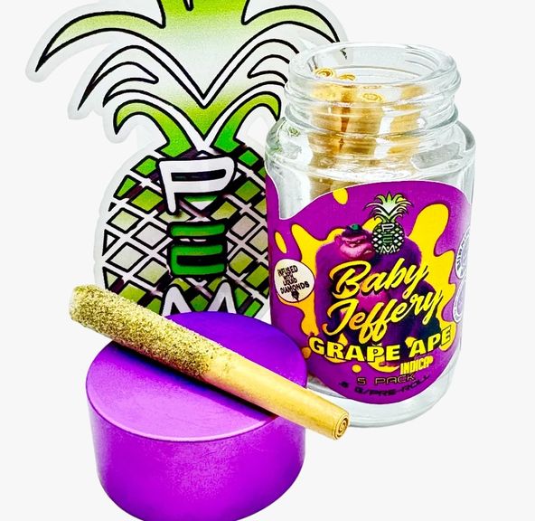 Baby Jeffery Indica Pre-Roll Infused 5 Pack Grape Ape