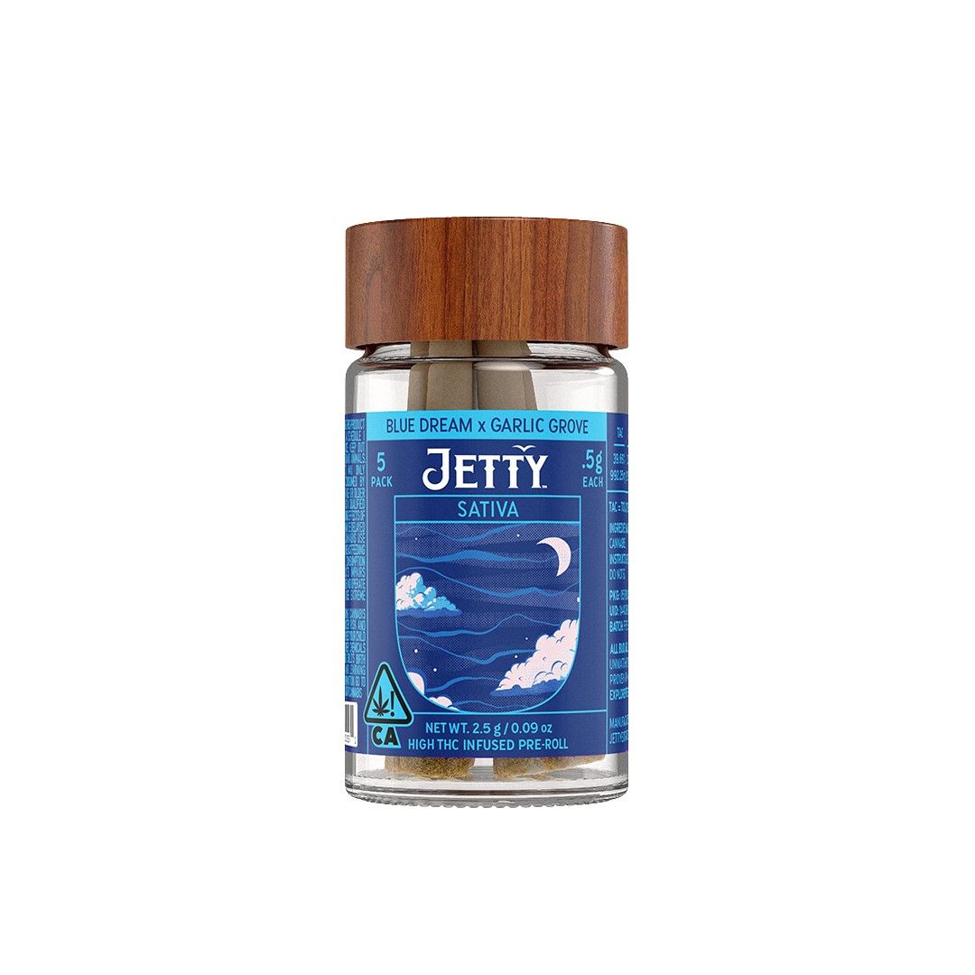 Jetty High THC Infused Pre-roll 5pk Blue Dream x Garlic Grove 2.5g