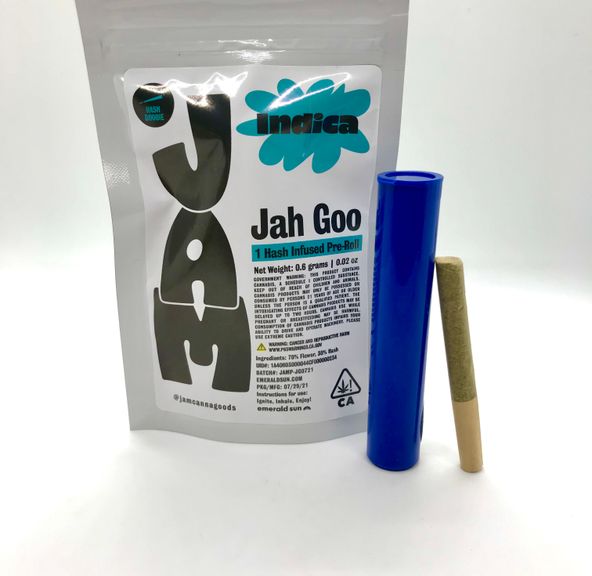 0.6g Jah Goo (Indica) Hash Infused Preroll - Jam