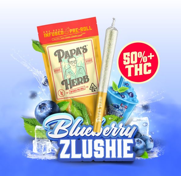 1g Blue Zlushie INFUSED Pre Roll - PAPAS HERB