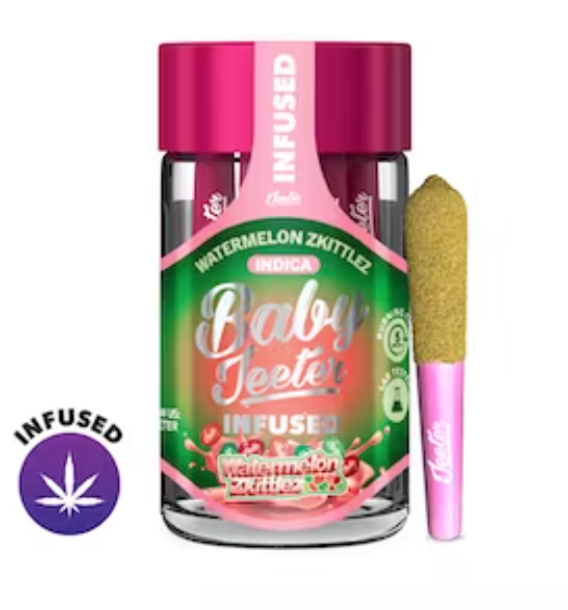 Baby Jeeter -Infused Pre-Rolls - Watermelon Zkittlez 0.5g - 5 Pack (42.14% THC)